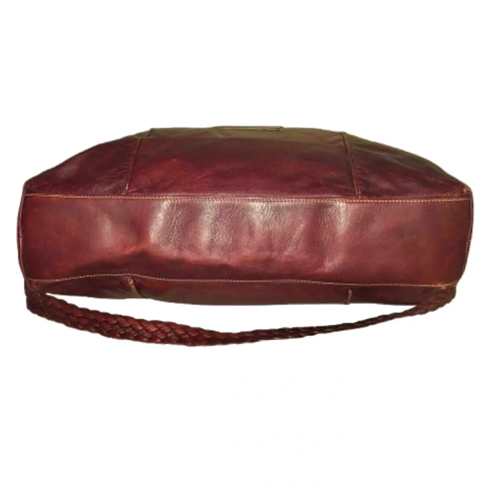 GUCCI Supreme Wine Leather Oversized Messenger Top Zip Bag With: DUST BAG